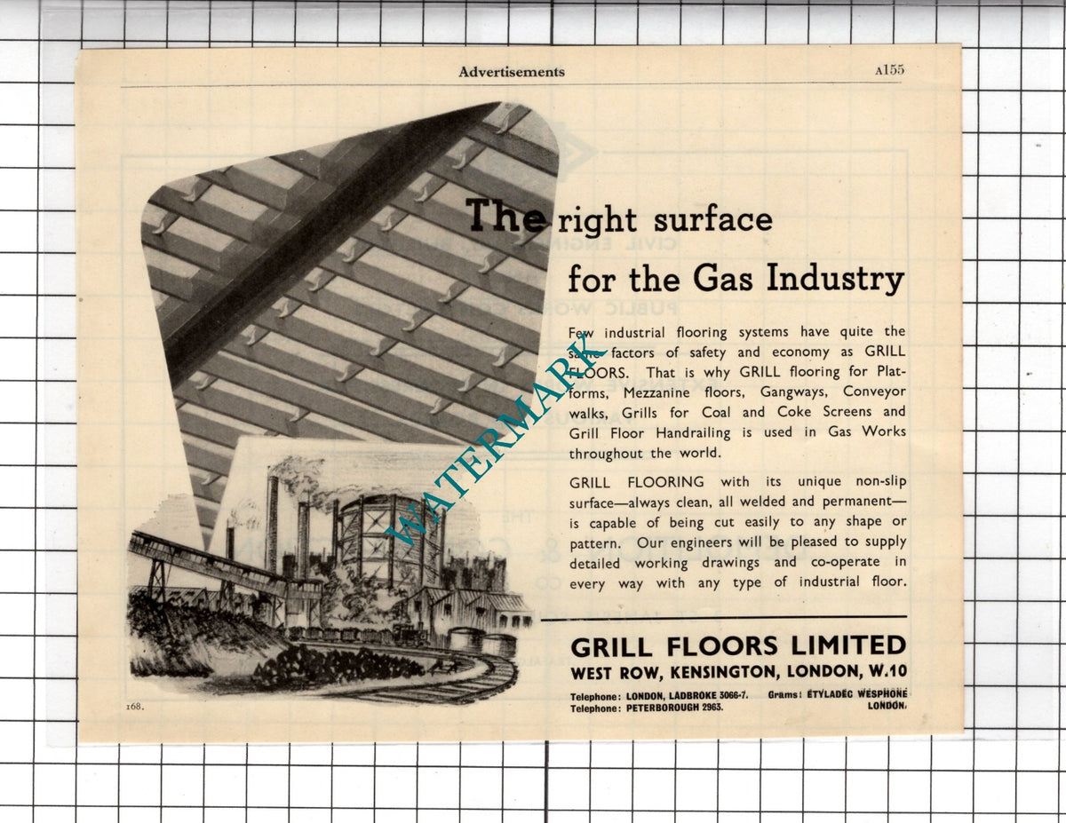 Grill Floors Ltd Kensington London - 1951 Advert