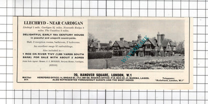 Llechryd Wales / Berwick On Tweed Northumberland - 1967  House Advert