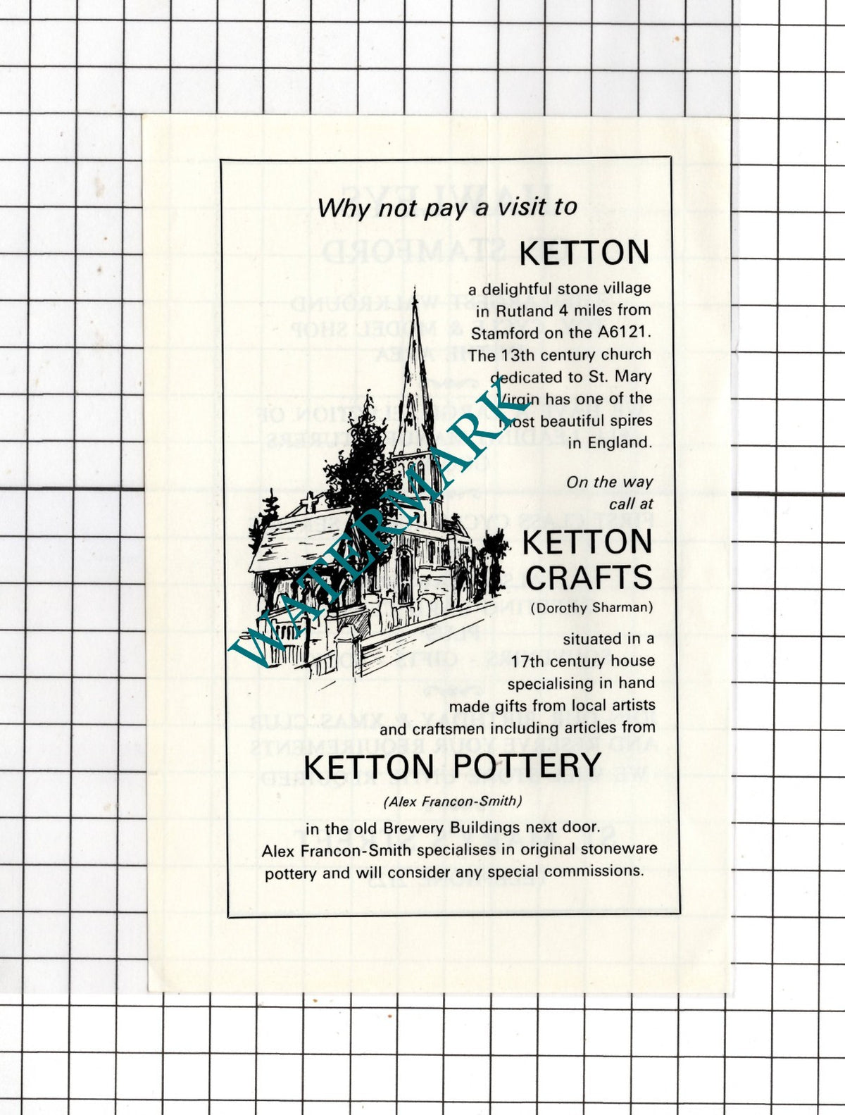 Ketton Rutland Tourism / Hawleys Of Stamford Lincolnshire -  1974 Advert