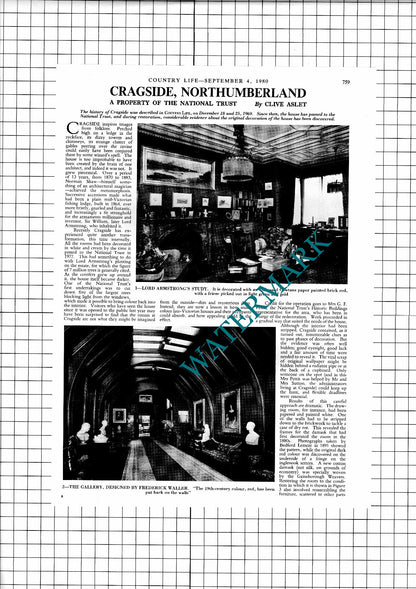 Cragside Northumberland  - 1980 Article / Print