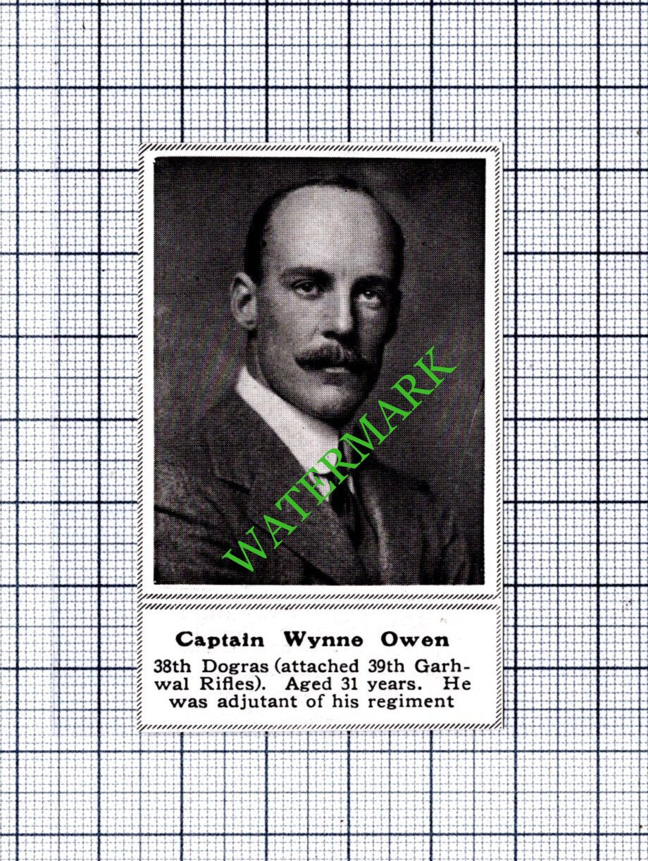 Captain Wynne Owen 38th Dogras WW1 - 1915 SMALL Cutting