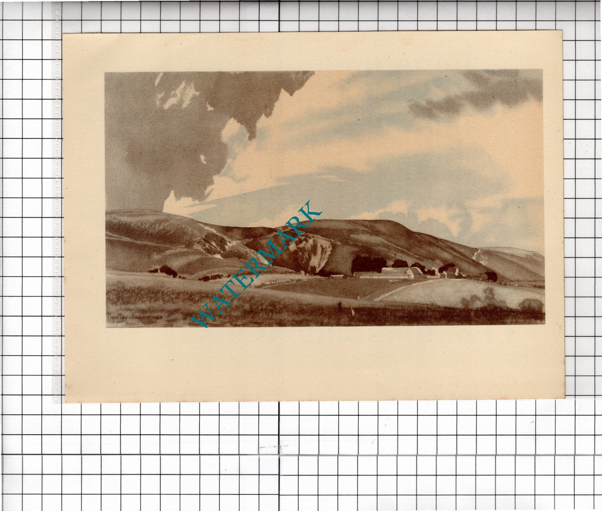 Perching Farm From Fulking Sussex Charles Knight  - c.1949 Clipping / Print