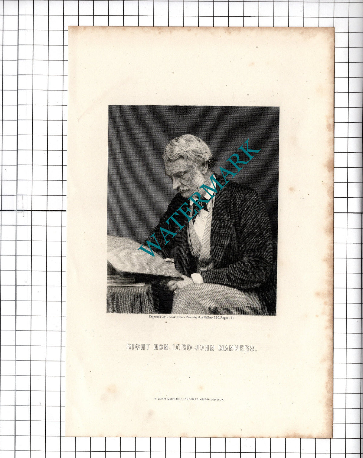 The Right Hon  Lord John Manners     - c.1881 Print