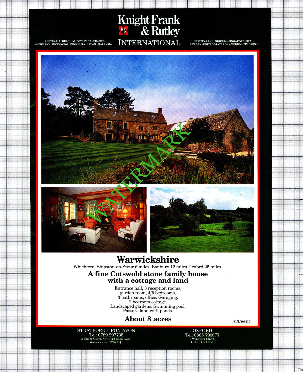 Whichford Warwickshire House Sale Advert - 1991 Cutting