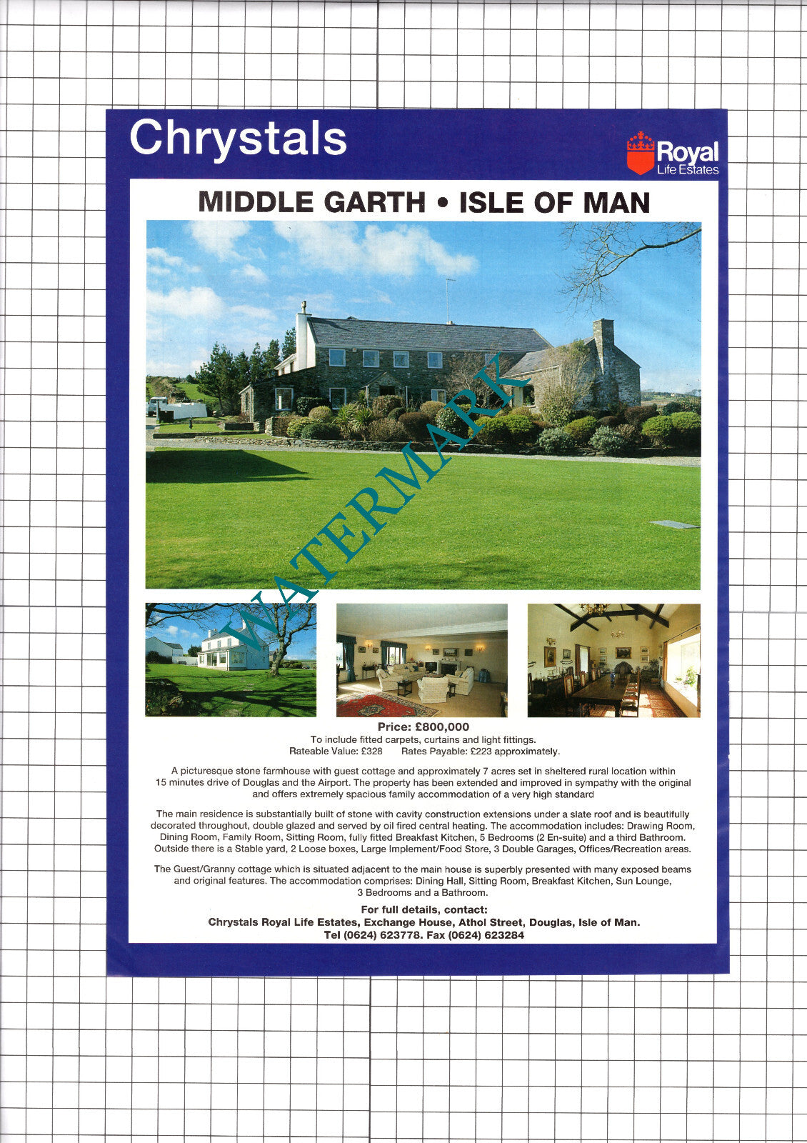 Middle Garth Isle Of Man House Sale Advert - 1991 Clipping /  Print