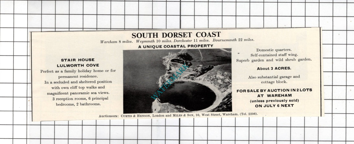 Stair House Lulworth Cove Dorset - 1967 Small House  Advert