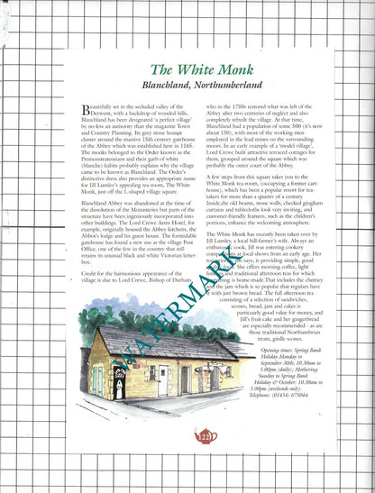 Stables Tea Room Raby Castle / The White Monk Tea Room Blanchland  c.2000 Advert