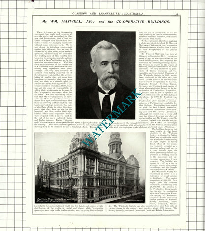 William Maxwell Glasgow Co-Op / Henry Murphy JP Lanark Calderwood - 1904 Article