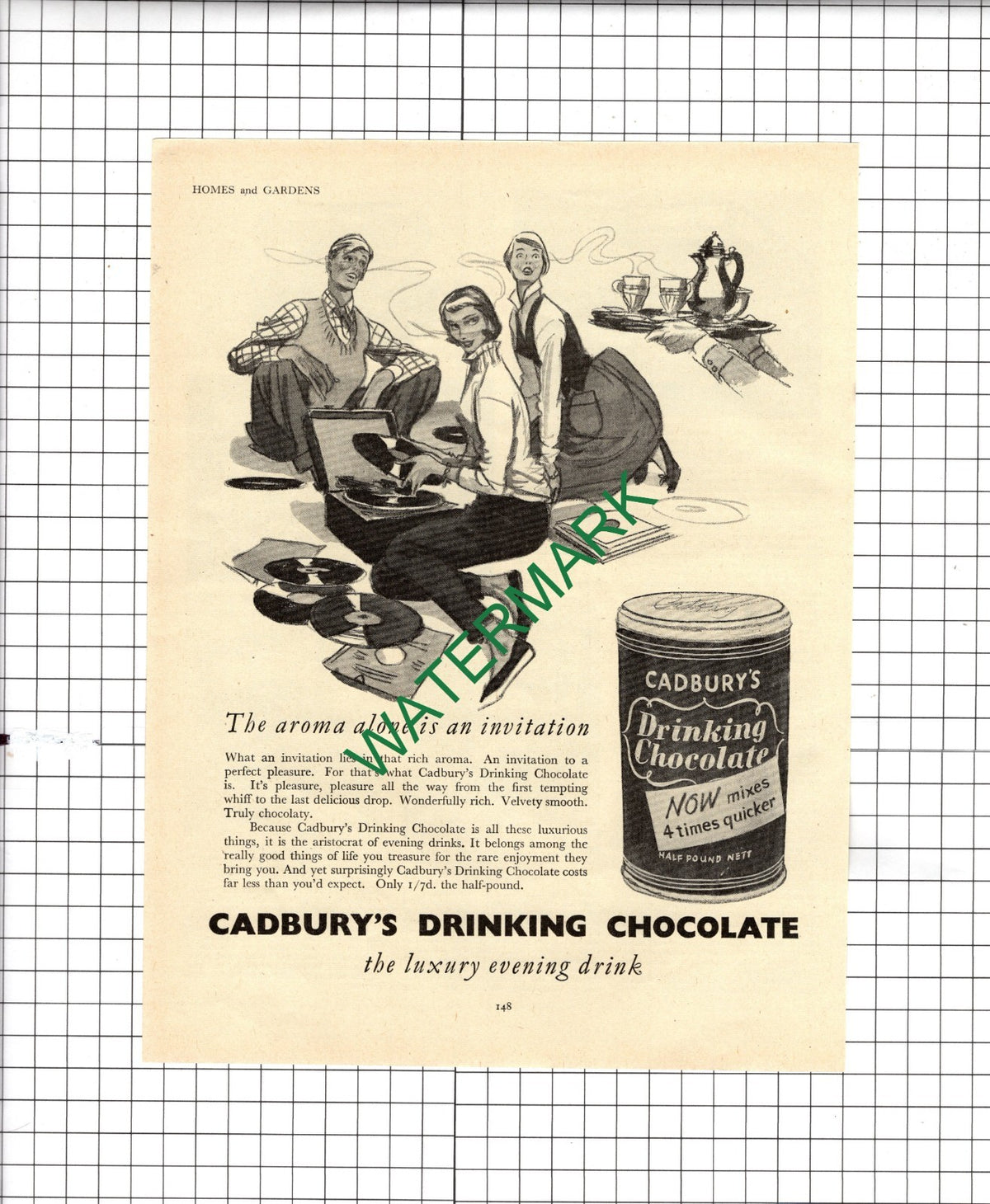 Cadbury's Drinking Chocolate  - 1955 ADVERT