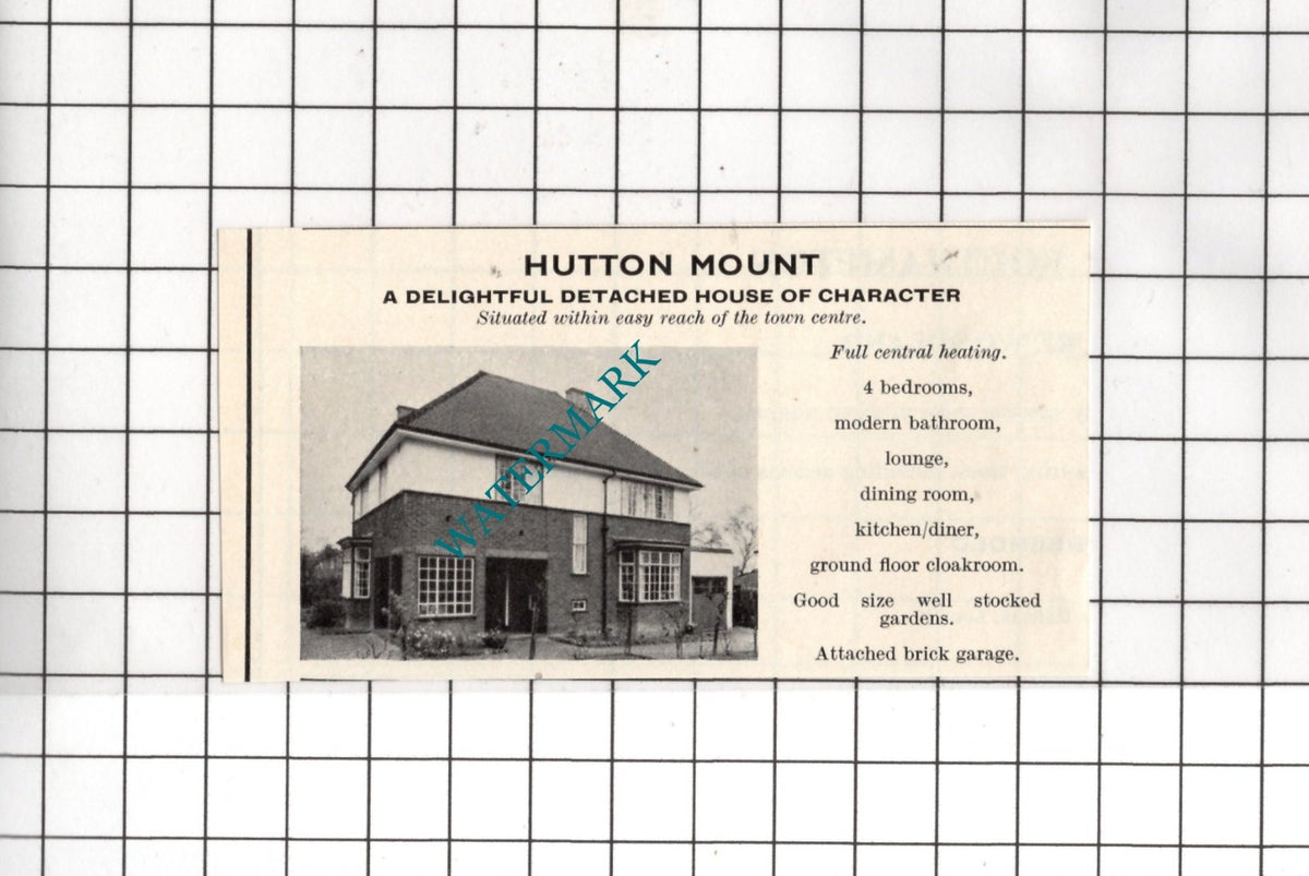 Hutton Mount Brentwood Essex - 1967 SMALL House Sale Advert