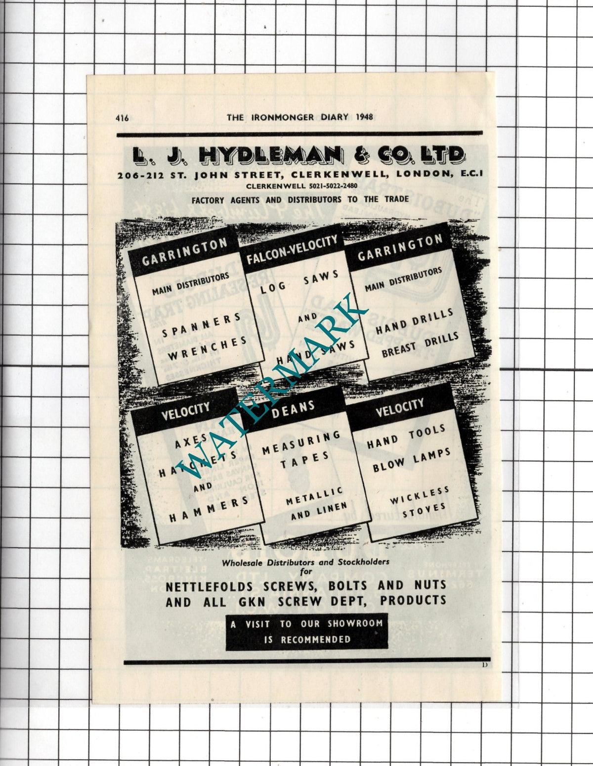 The Dubois Company Ltd London /  L J Hydleman & Co Ltd Clerkenwell - 1948 Advert