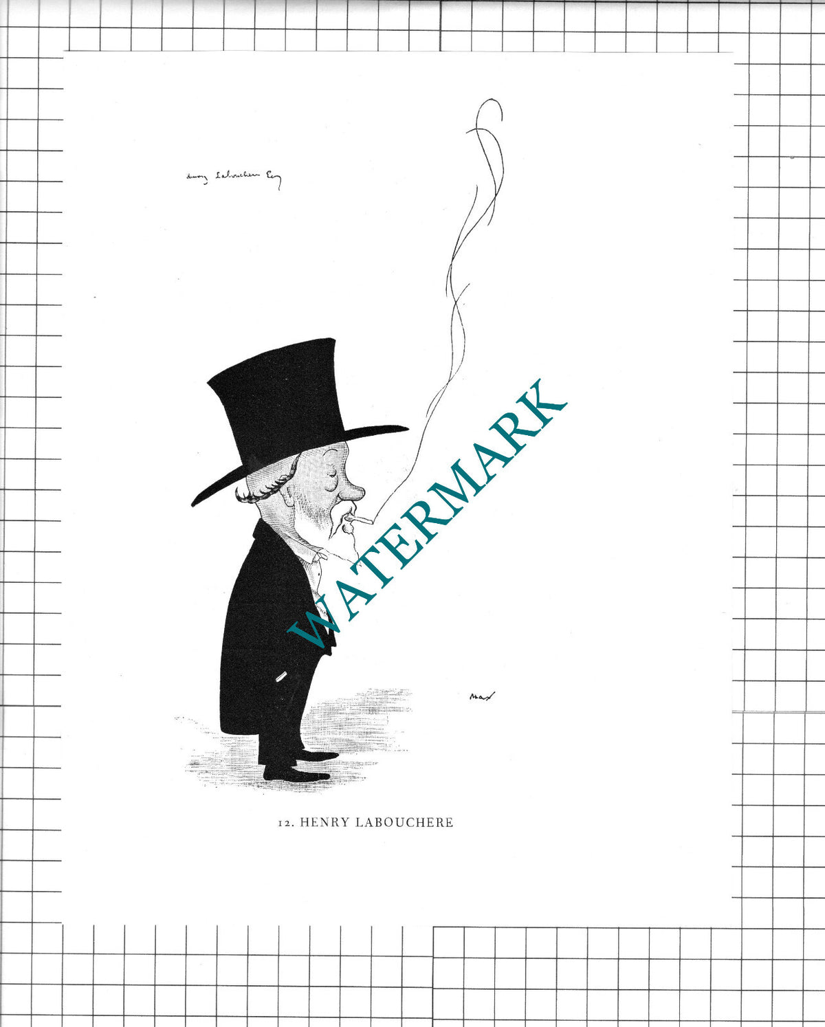 Henry Labouchere  / Arthur Balfour Caricature  - 1958 Clipping / Print