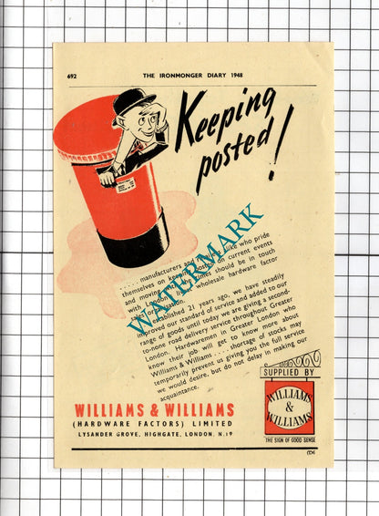 Domestos Ltd Newcastle Upon Tyne / Williams & Williams London -   1948  Advert
