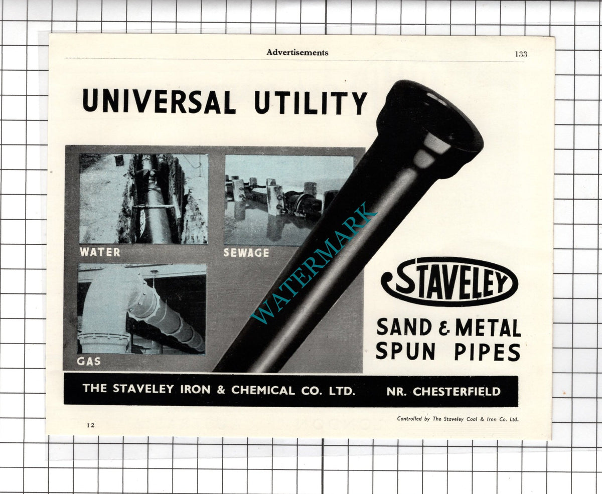 The Staveley Iron & Chemical Co Ltd Chesterfield - 1951 Advert