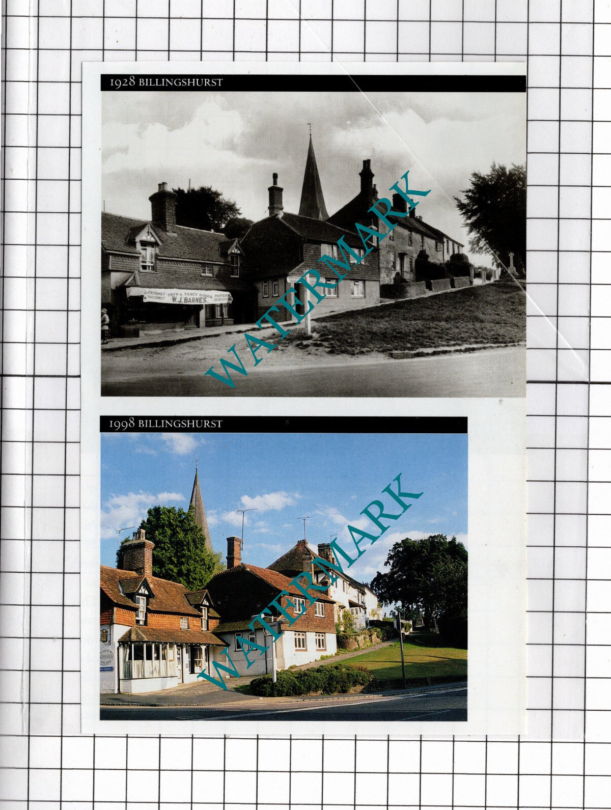 Billingshurst Sussex W J Barnes Grocer -  Cutting