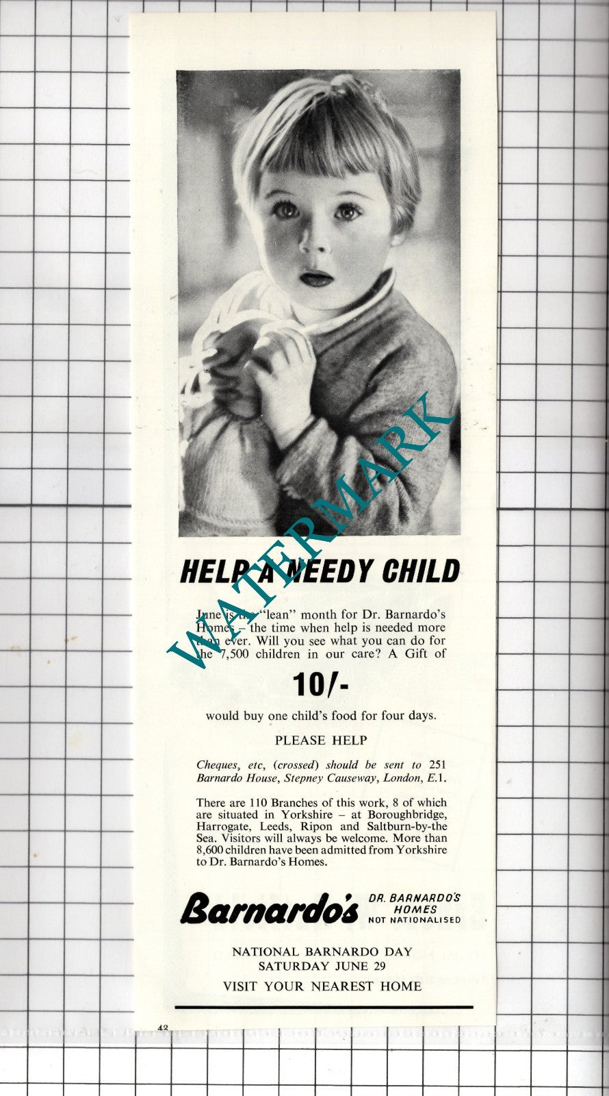 Dr Barnardo's Homes Advert - 1957 Advert