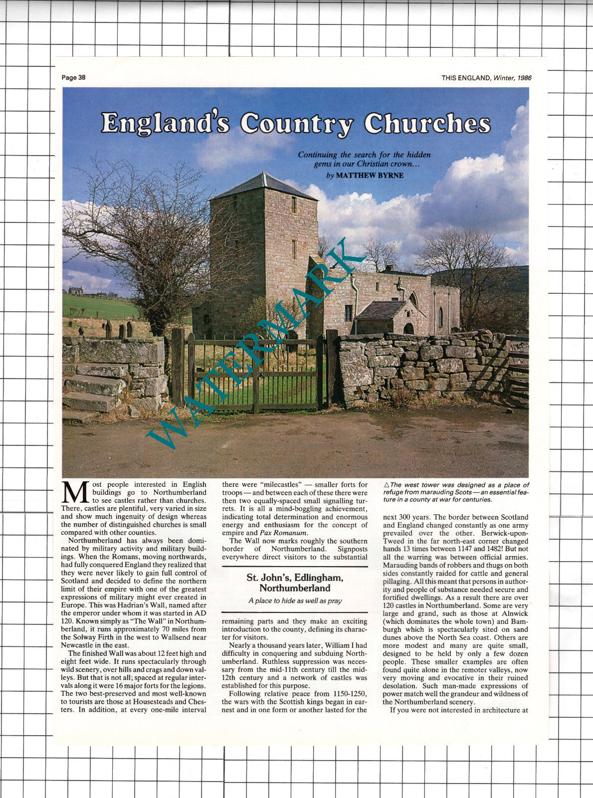 St John's Church Edlingham Northumberland - 1986 Article