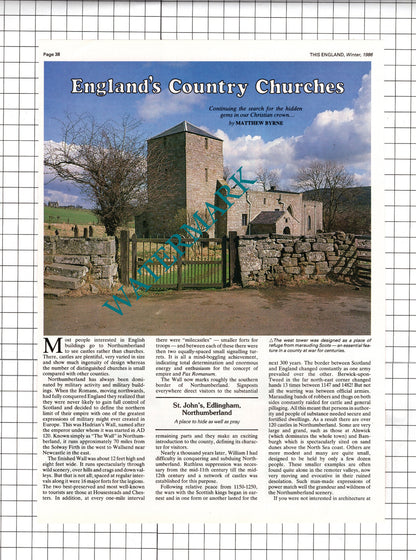 St John's Church Edlingham Northumberland - 1986 Article