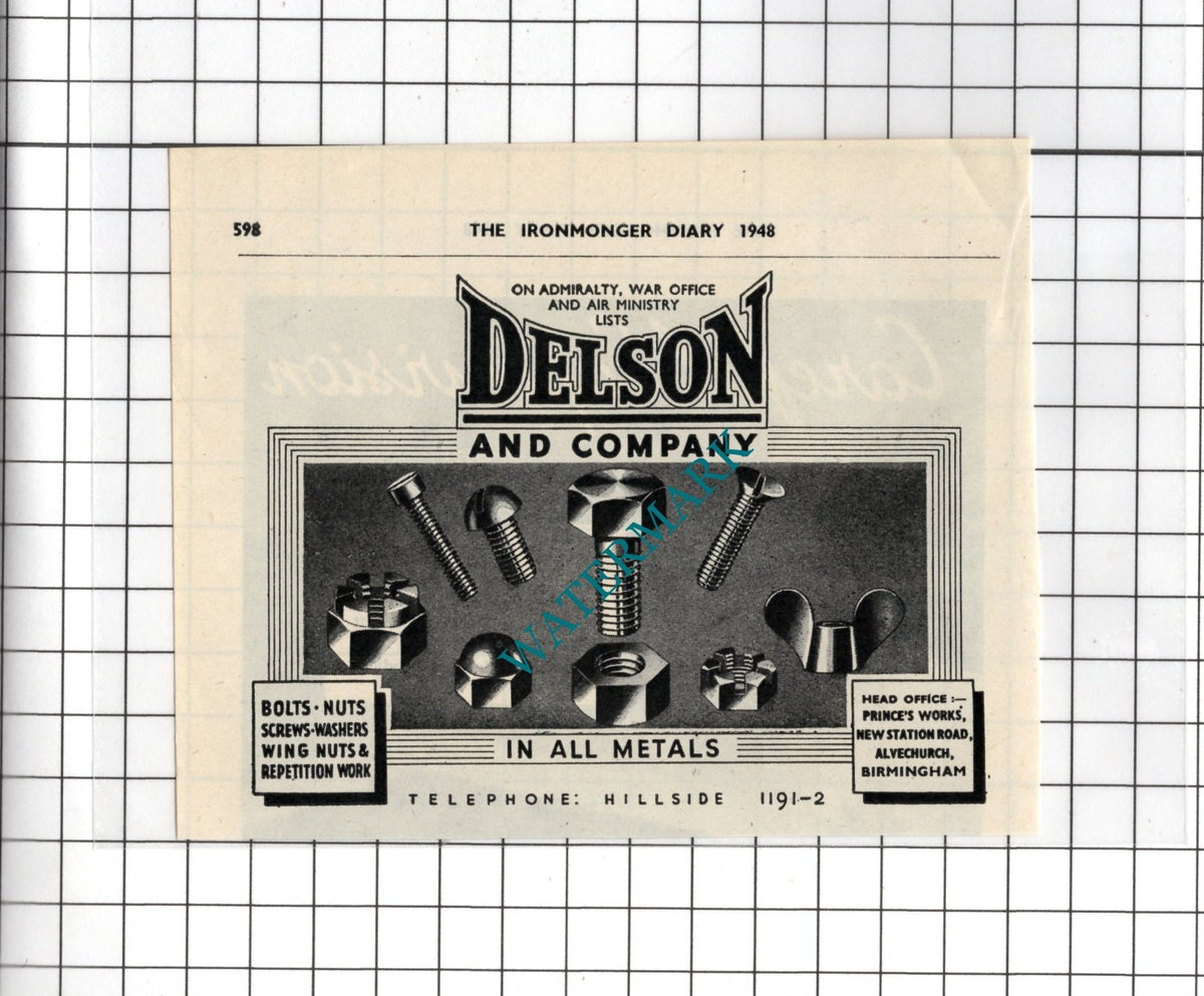 Delson and Company Birmingham -  1948 Small Advert