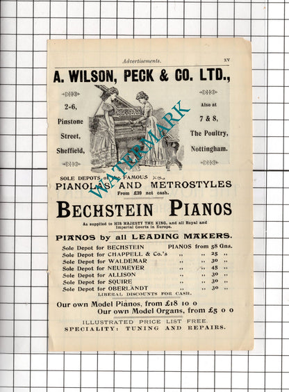 The Howard Gallery Sheffield  / A Wilson Peck & Co Ltd - c.1910 Small Advert