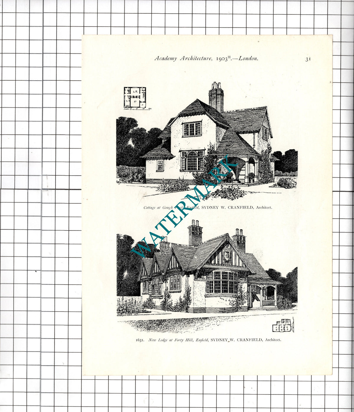 Hatchlands Guildford / Gough Park Enfield / Forty Hill Enfield - 1903 Book Print