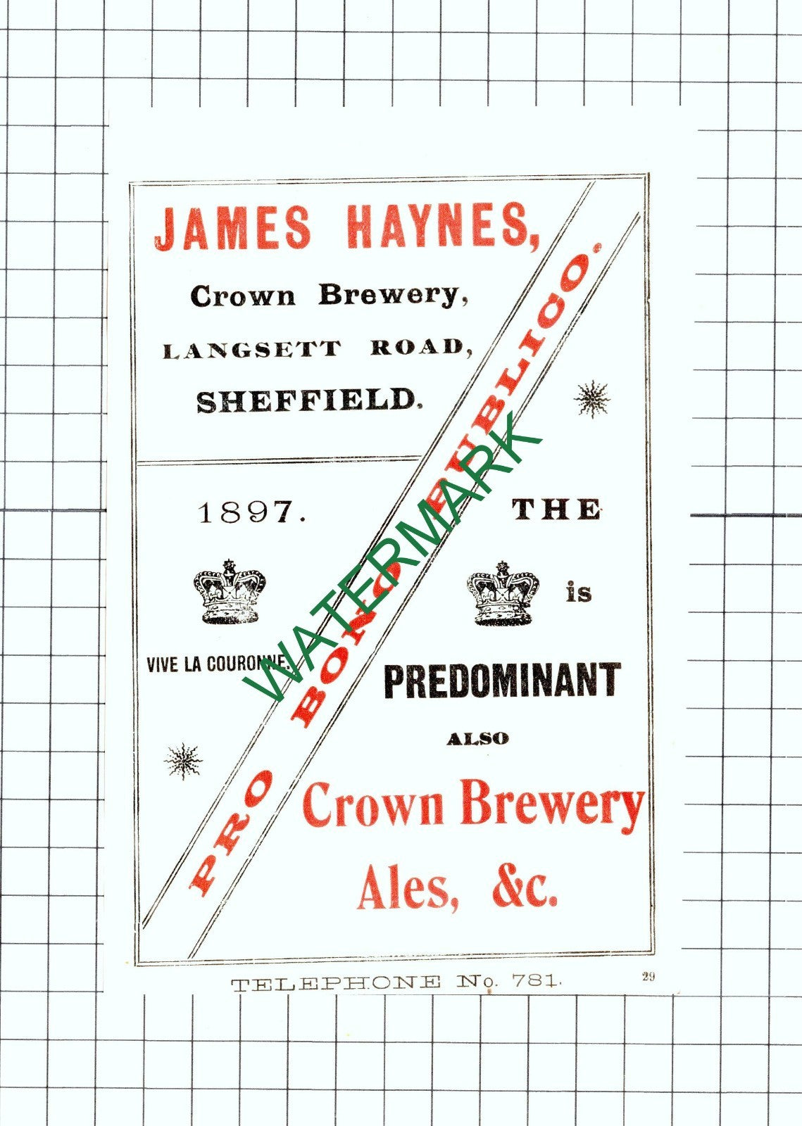 James Haynes Crown Brewery Sheffield / F Heath Broomhall Endcliffe - 1902 Advert