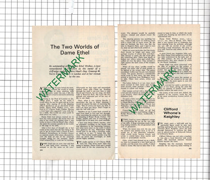Dame Ethel Walker Robin Hood's Bay   Clifford Whone Keighley - 1974 Article