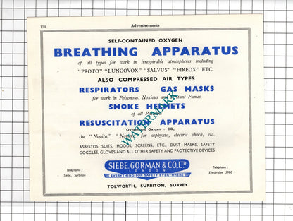 Spencer-Bonecourt Ltd London / Siebe Gorman & Co Ltd Tolworth Surrey 1951 Advert
