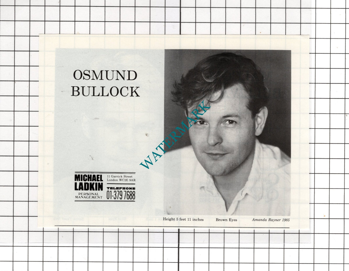 Malcolm Bullivant Actor /  Osmund Bullock Actor - 1986 Small Cutting