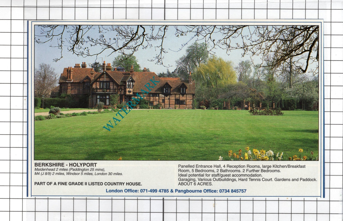Holyport Berkshire   - 1991 House Sale Advert