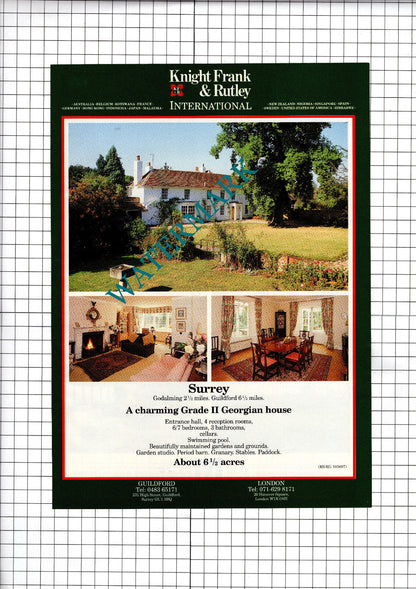 Effingham Surrey / Godalming Surrey  - 1991 House Sale Advert
