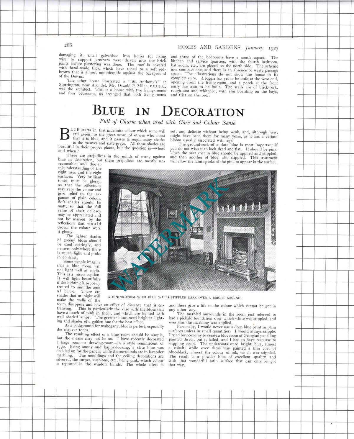 Bredon Willingdon Sussex John D Clarke St Anthony's Storrington   - 1925 Article