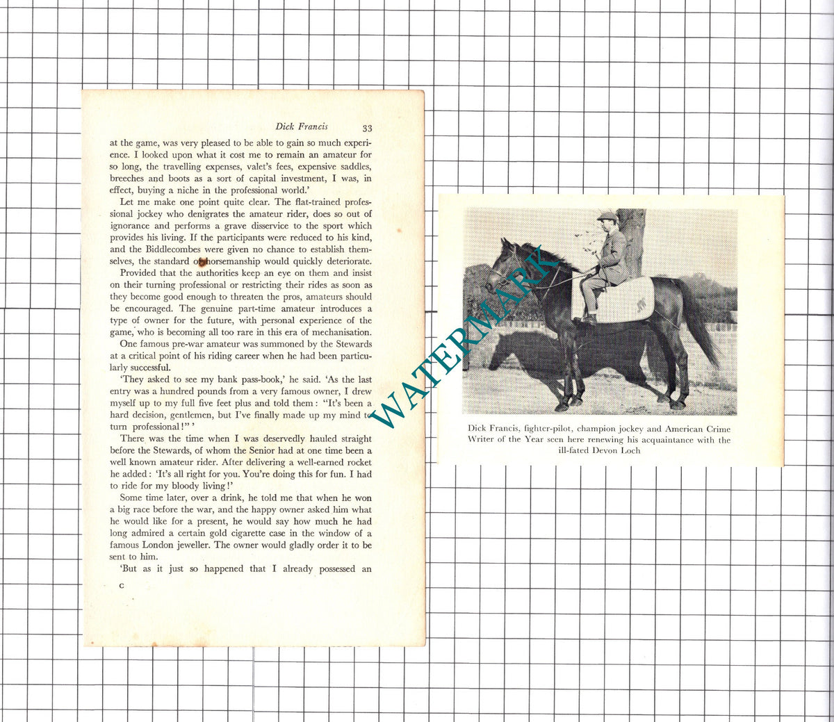 Dick Francis Jockey   - 1970s Article