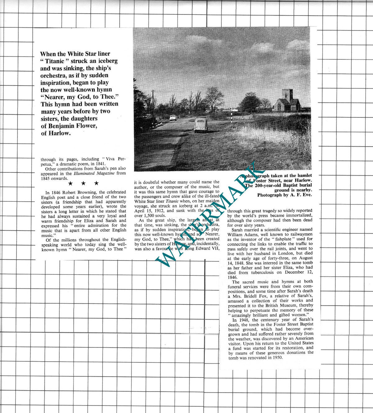 Benjamin Flower Harlow Essex Eliza and Sarah Flower - 1967 Two-Part Clipping
