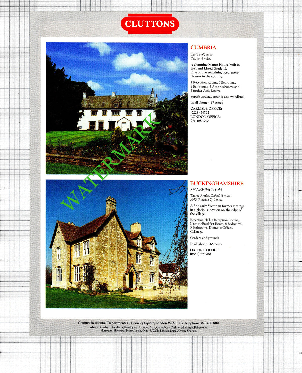 Puckeridge Hertfordshire  / Shabbington Buckinghamshire Advert - 1991 Cutting
