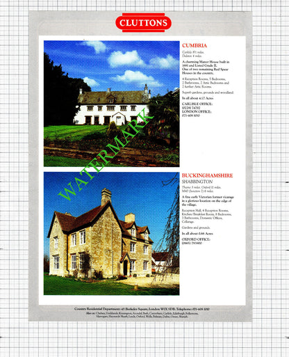 Puckeridge Hertfordshire  / Shabbington Buckinghamshire Advert - 1991 Cutting