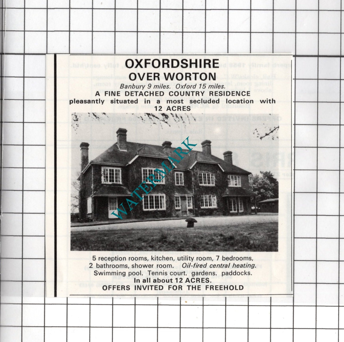 Over Worton Oxfordshire  - 1978  Small House Sale Advert