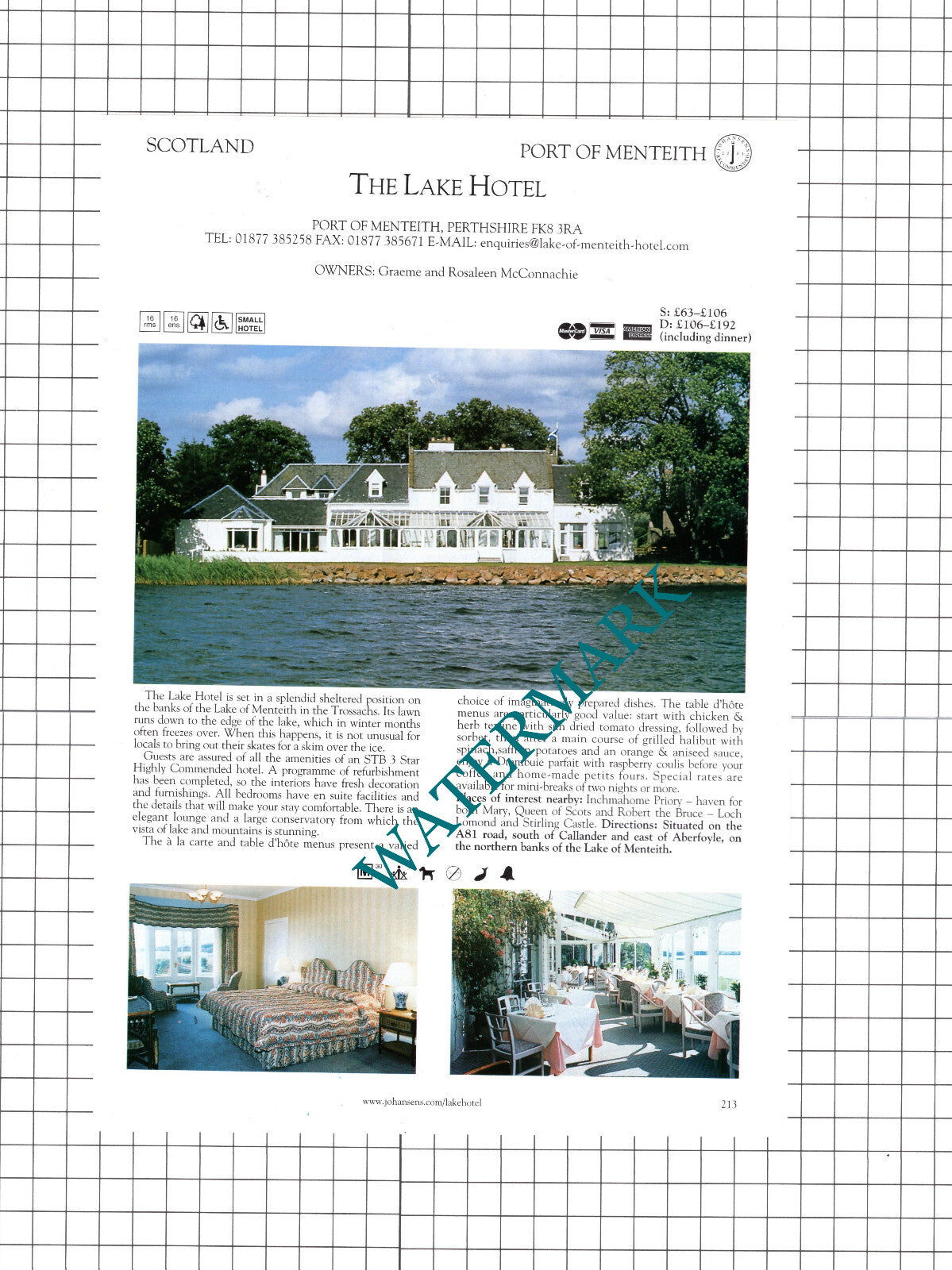 The Lake Hotel Port Of Menteith / Corrour House Rothiemurchus  c.2001 Book Print