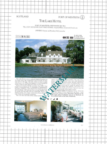The Lake Hotel Port Of Menteith / Corrour House Rothiemurchus  c.2001 Book Print