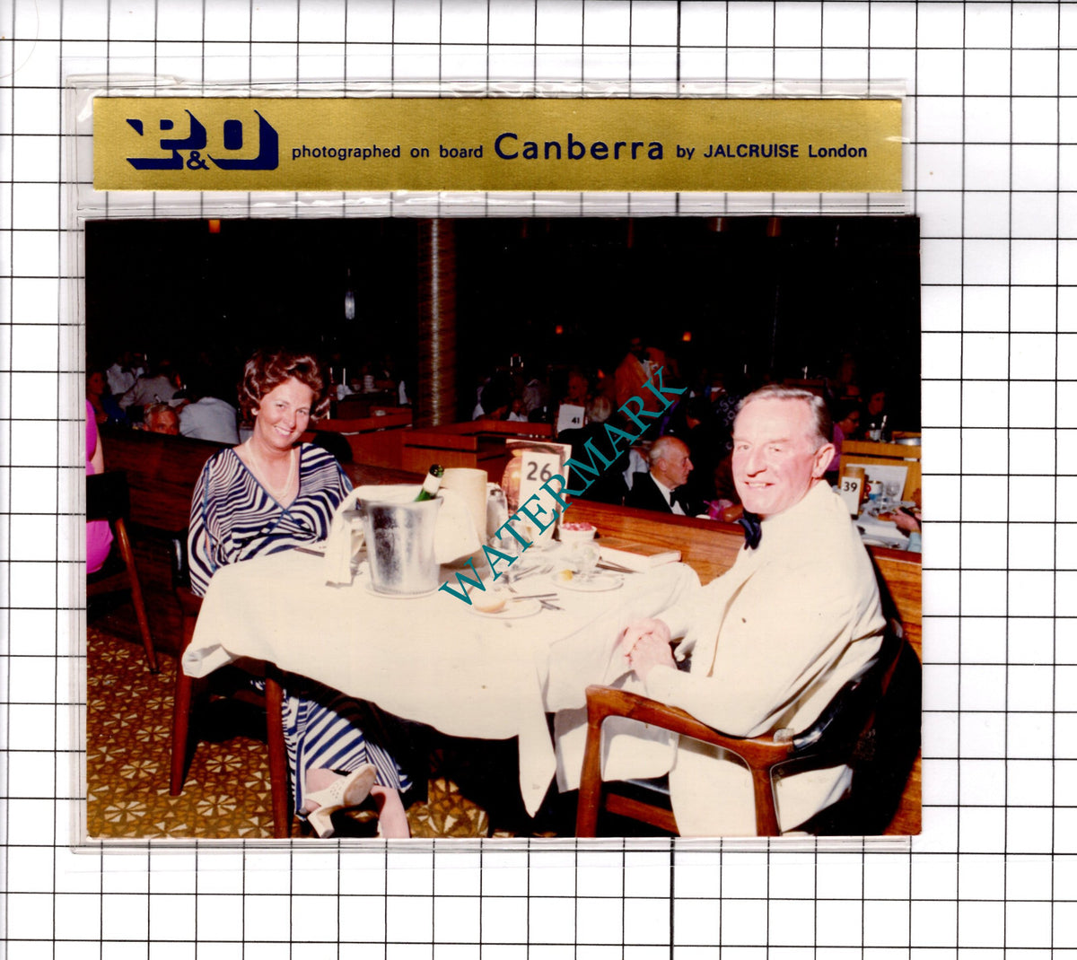 P&O CANBERRA Cruise Ship JALCRUISE Photo Of Unknown Couple - c.1970/80s?