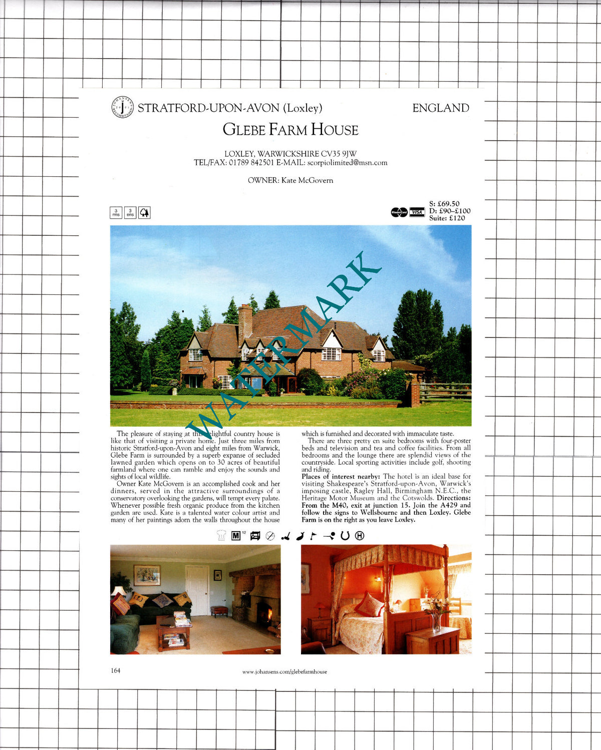 Glebe Farm House Loxley / Tollgate Inn Kingham Oxfordshire - 2001 Advert