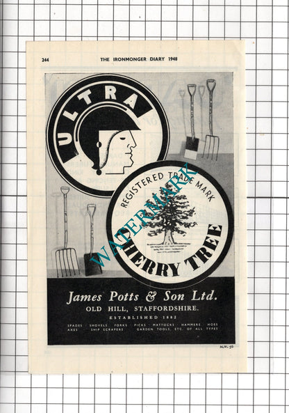 Darlington Fencing Co Ltd London / James Potts & Sons Ltd Old Hill - 1948 Advert
