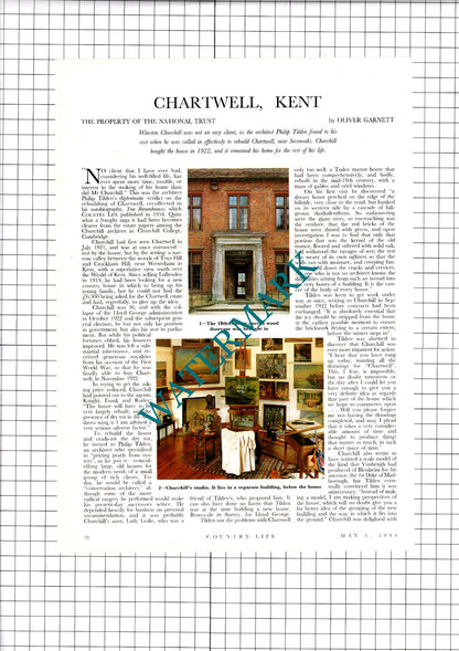 Philip Tilden  Architect Chartwell Kent  Winston Churchill  -1994 Article