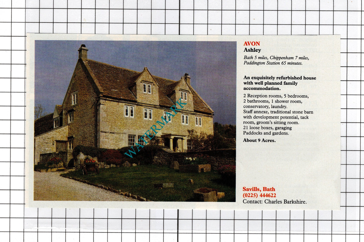 Ashley Avon - 1991 House Sale Advert