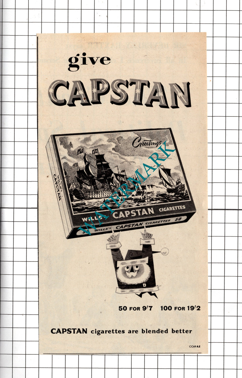 Wills's Capstan Cigarettes  - 1956  Advert