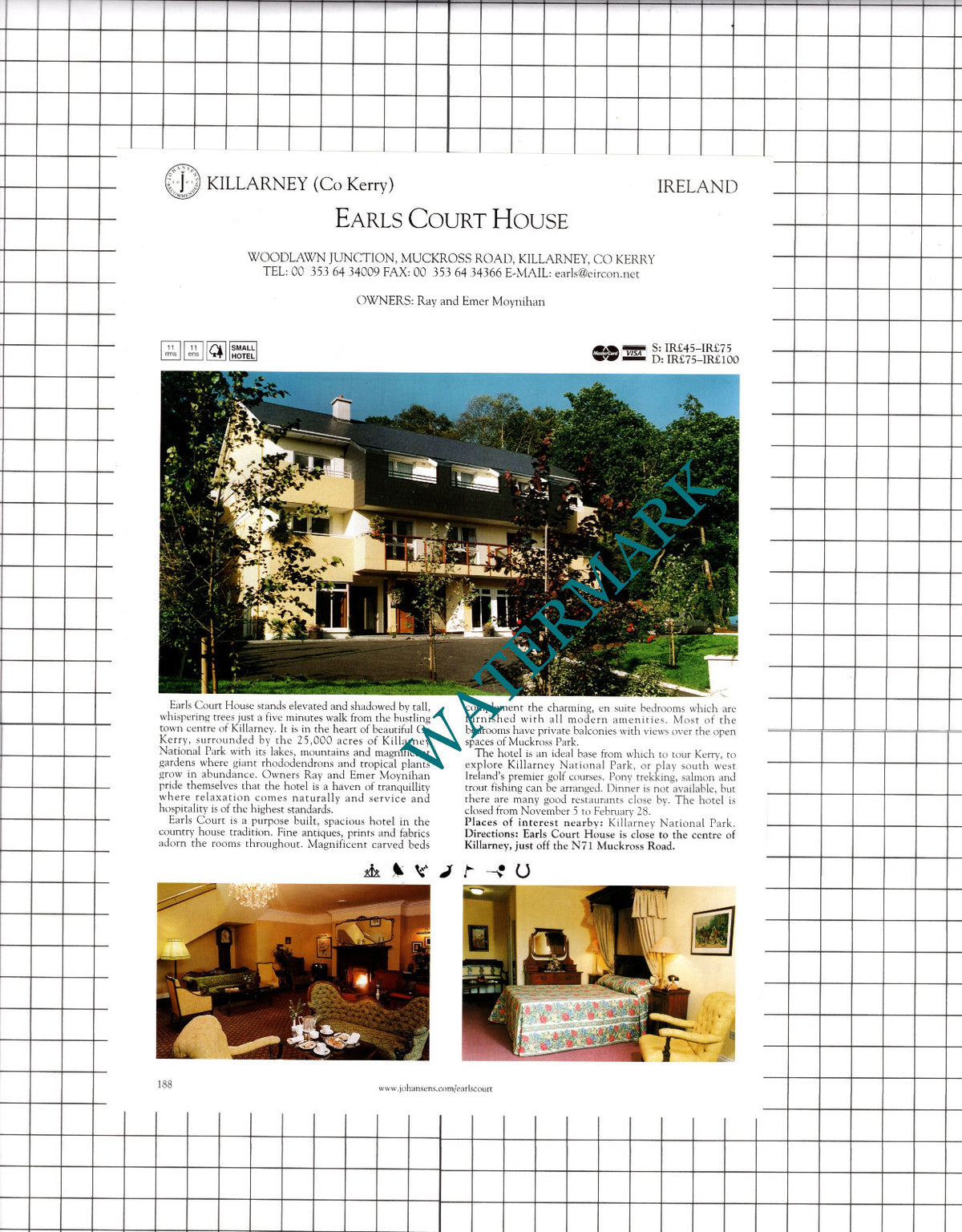 St Clerans Craughwell Galway Ireland / Earls Court House Killarney  -2001 Advert