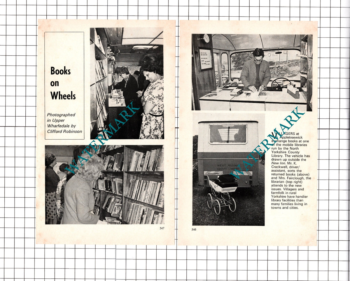 Appletreewick Library Bus Mr K Crackwell Mrs Fairclough - 1976 2-Part Clipping