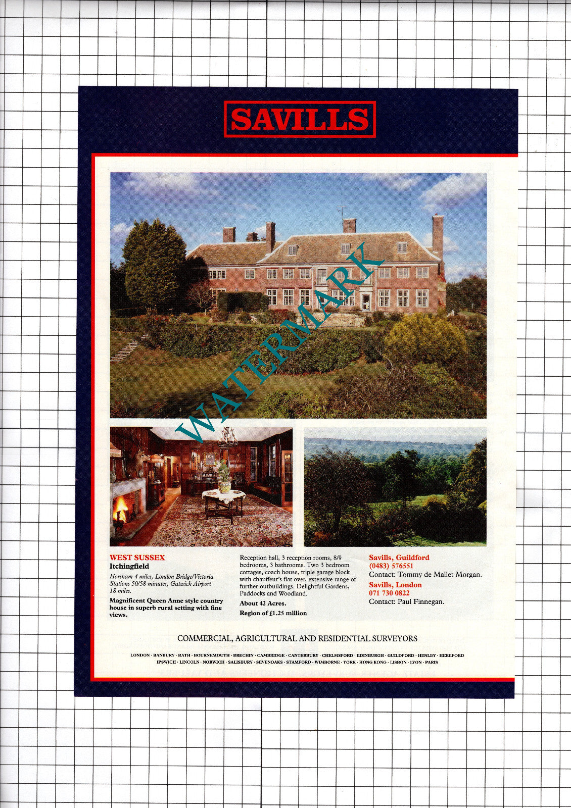 Itchingfield West Sussex / Rowington Warwickshire - 1991 House Sale Advert