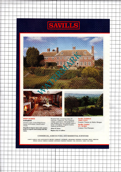 Itchingfield West Sussex / Rowington Warwickshire - 1991 House Sale Advert