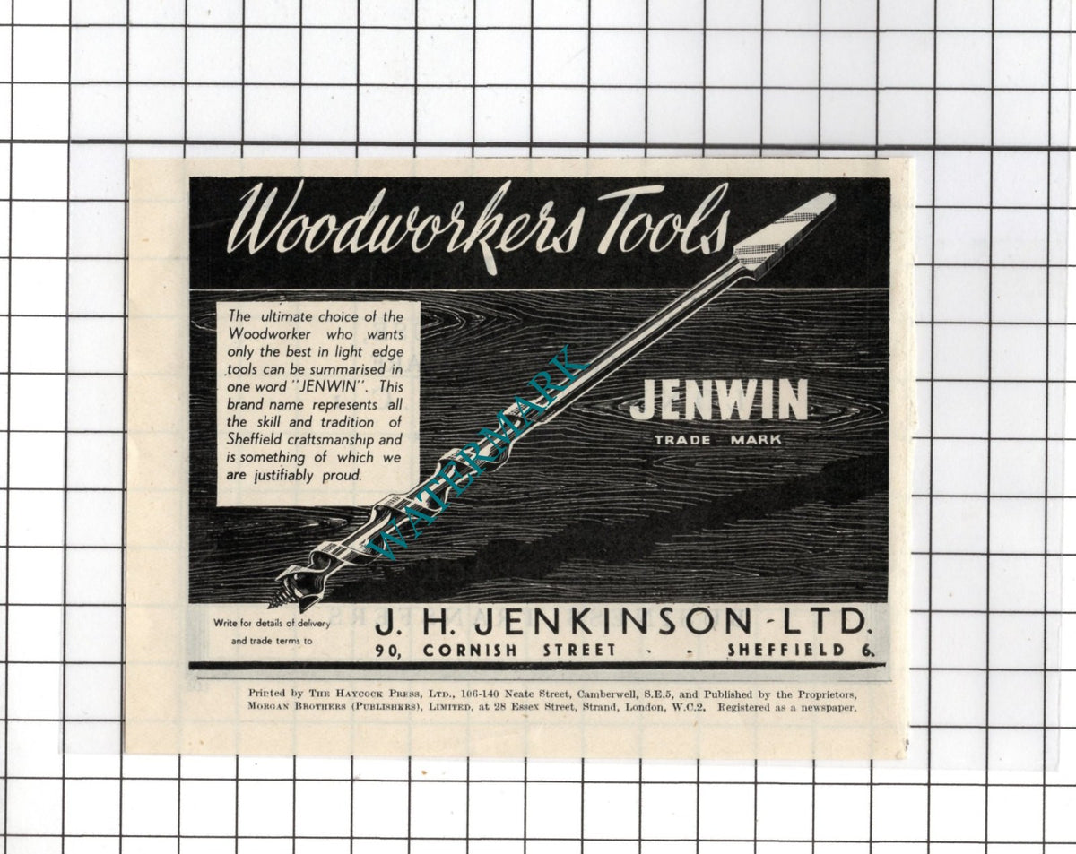 J H Jenkinson Ltd Sheffield / T C Nunn London - 1948 Small Advert